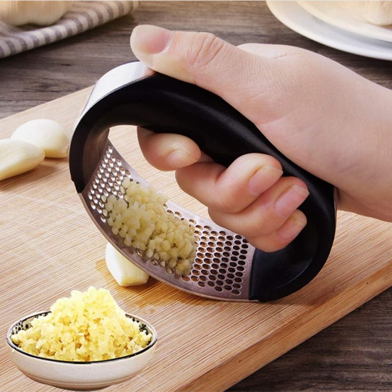 Manual Garlic Masher – Stainless Steel Press for Kitchen Use