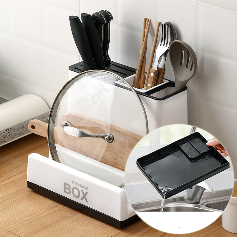 Compact Cutlery Organizer – Plastic Storage Tray for Kitchen Knives & Tools