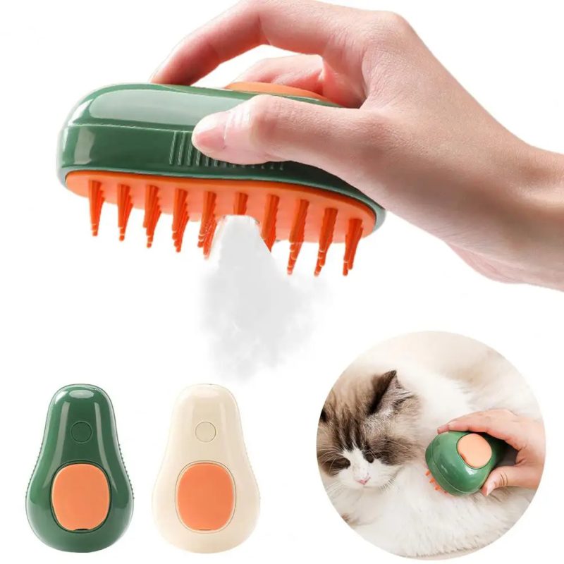 Self-Cleaning Steam Cat Brush – Electric Grooming & Massage Tool