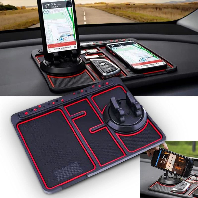 Non-Slip Car Phone Mount – With Parking Card & Dashboard Mat