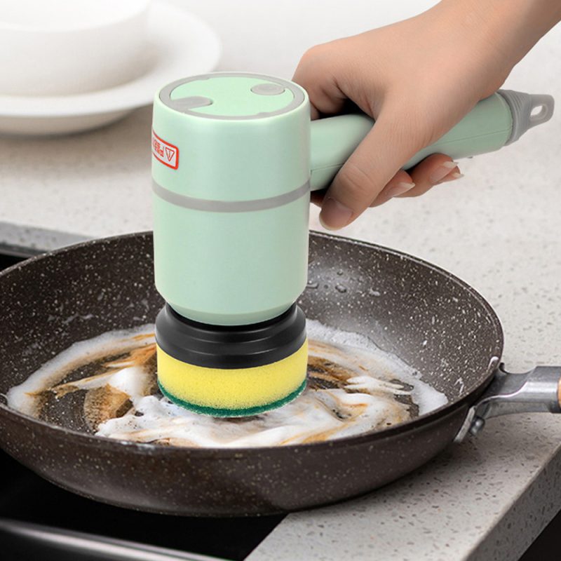 Rechargeable Electric Scrubber – Multifunction Cleaning Brush with Pads