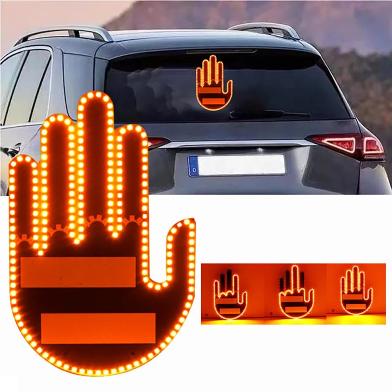 Funny LED Finger Light – Remote Car Window Gesture Display
