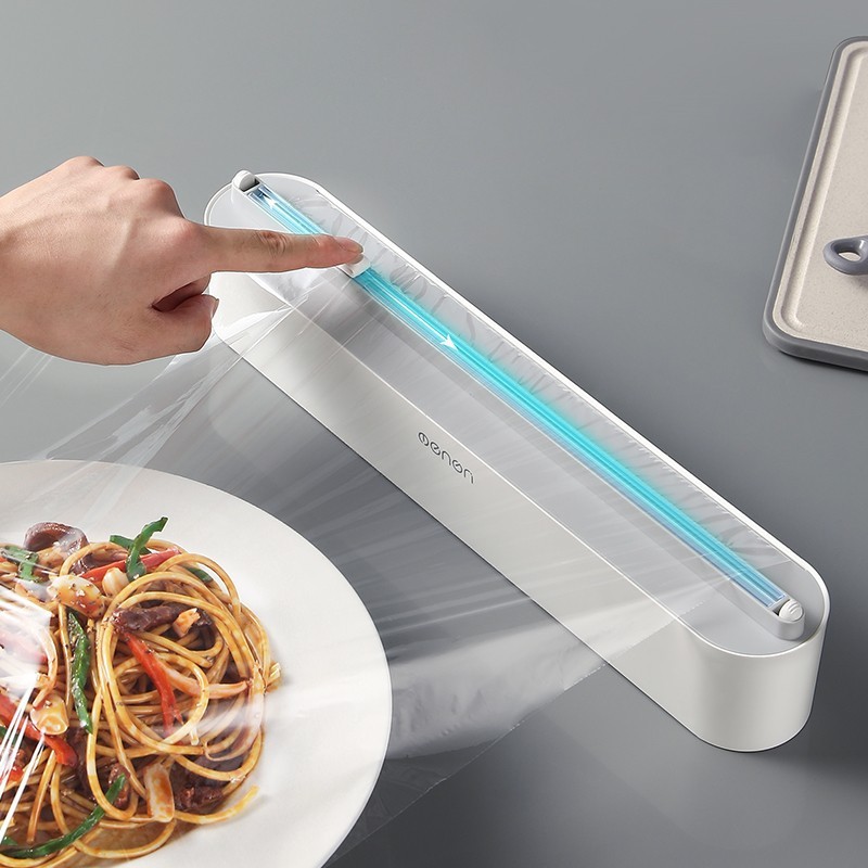 Plastic Wrap Dispenser with Built-in Cutter – Wall & Fridge Mountable