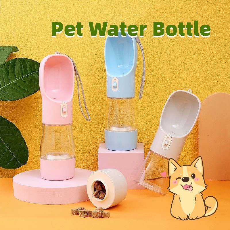 2-in-1 Dog Water & Food Bottle – Leak-Proof Travel Feeder