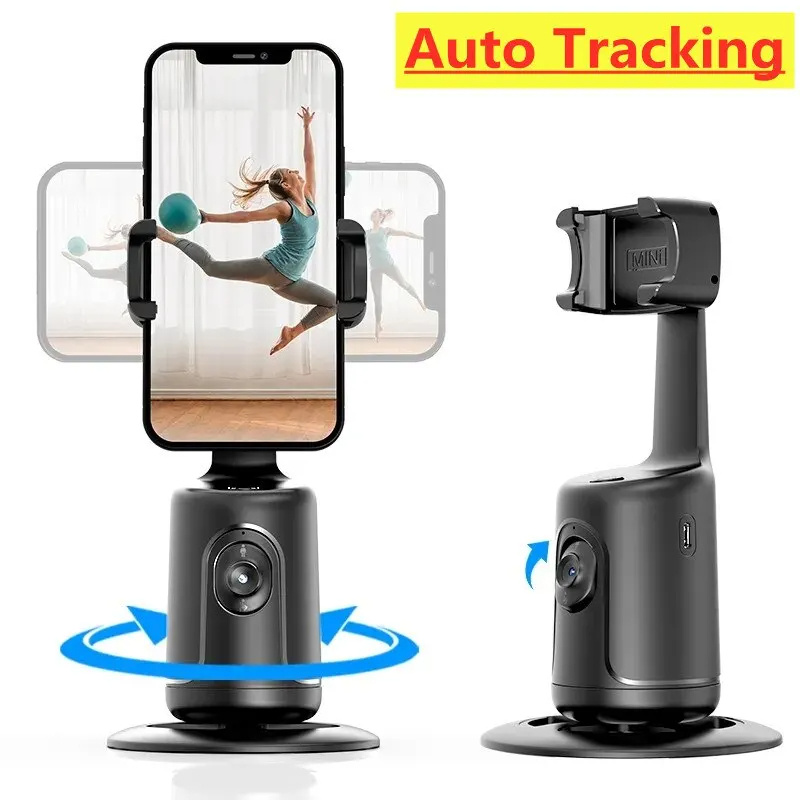 Auto Face Tracking Smart Gimbal – 360° Phone Holder for Vlogging & Live Streaming